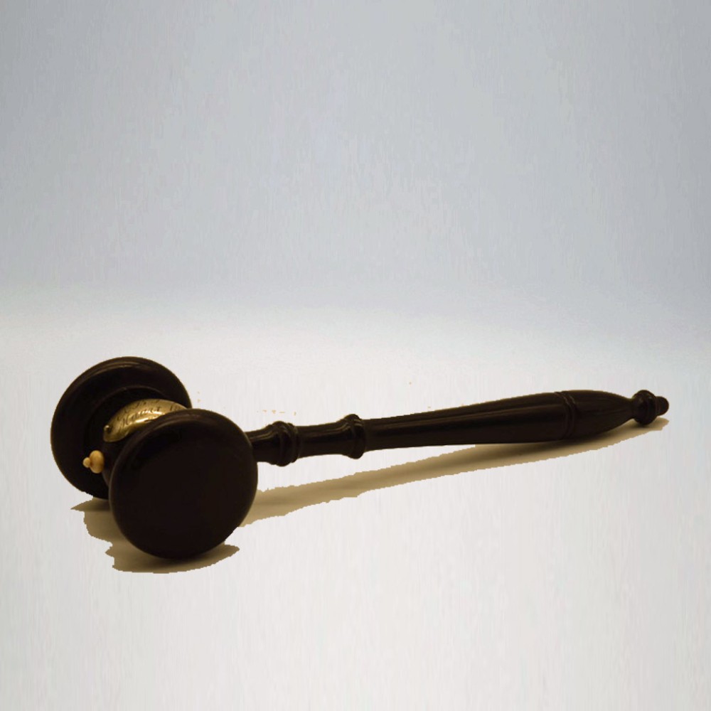 Klassieke ebbenhouten voorzittershamer (uit 1876) (collectors item)