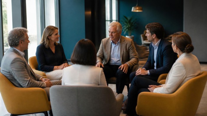 Leden van een raad van toezicht in gesprek
